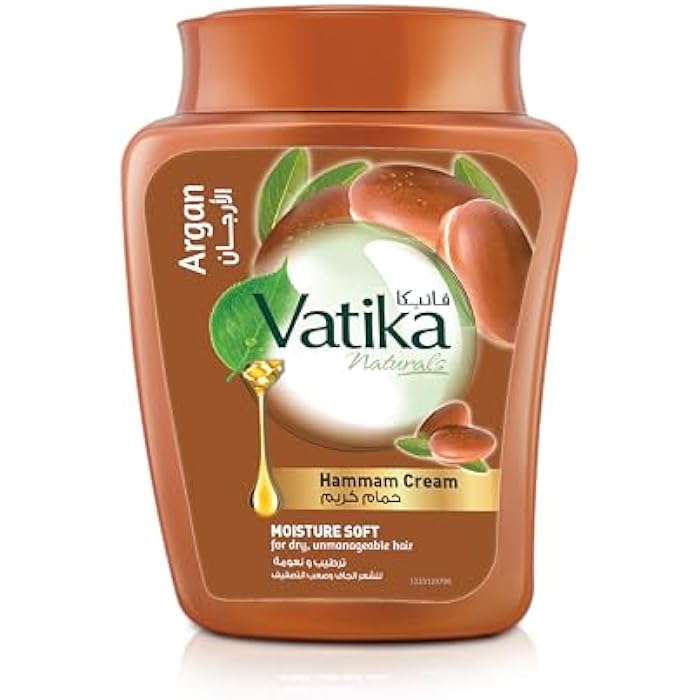 Vatika Naturals Moisture Soft Hammam Cream (225g) | Natural Extracts of Argan | Promotes Volume and Thick Hair Nourishment | For Men & Women - Image 1